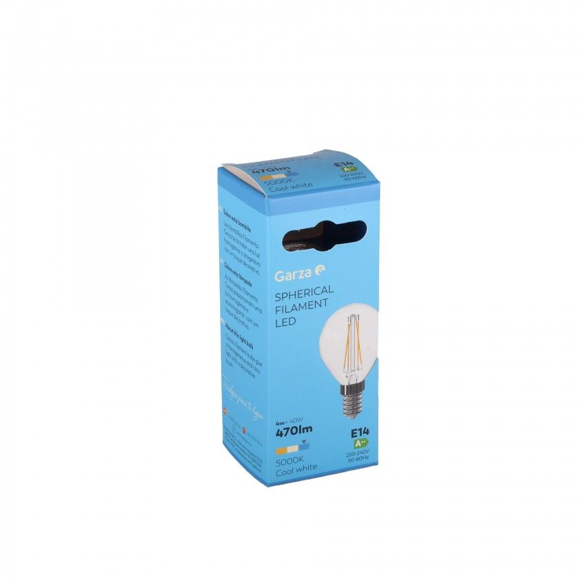 Lmpada Led Filamento Esfrica E14 4W Luz Fria