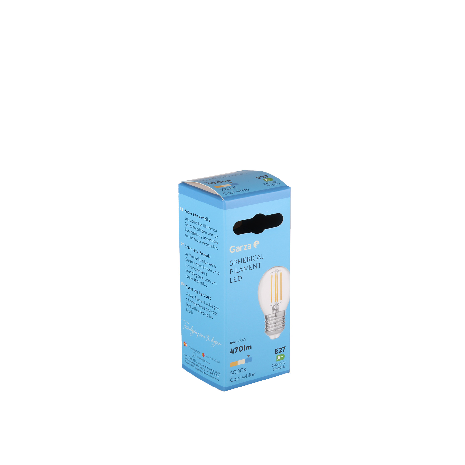 Lâmpada Led Filamento Esférica E27 4W Luz Fria