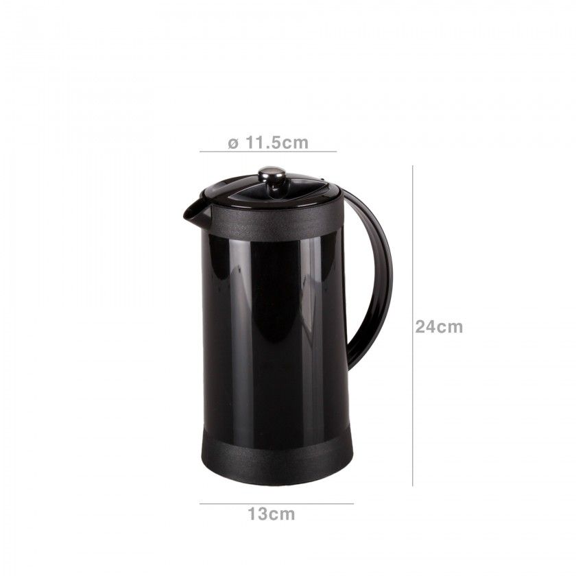 Cafeteira Thermos Preta 1000ml 11.5X13X24cm Cafeteira Thermos Preta 1000ml 11.5X13X24cm