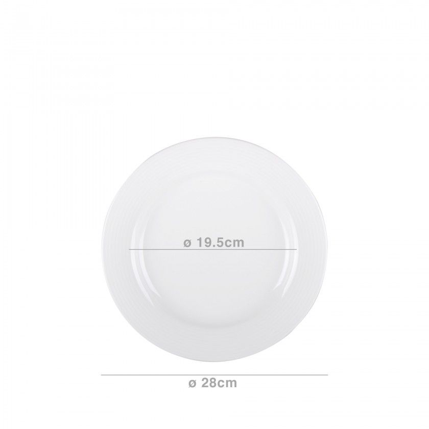 Prato Raso Duo Branco 28CM