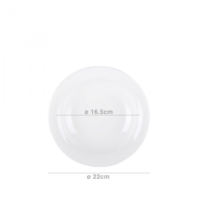 Prato Sopa Duo Branco  22CM