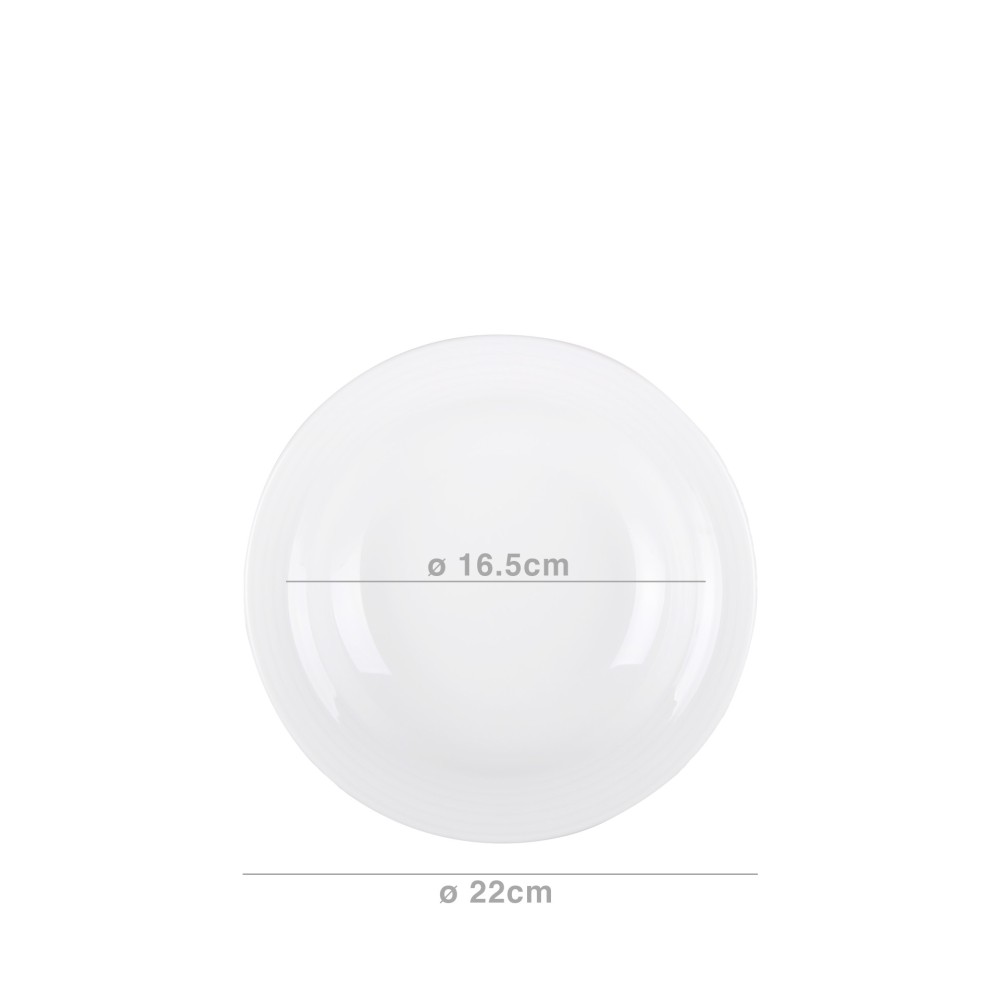 Prato Sopa Duo Branco  22CM