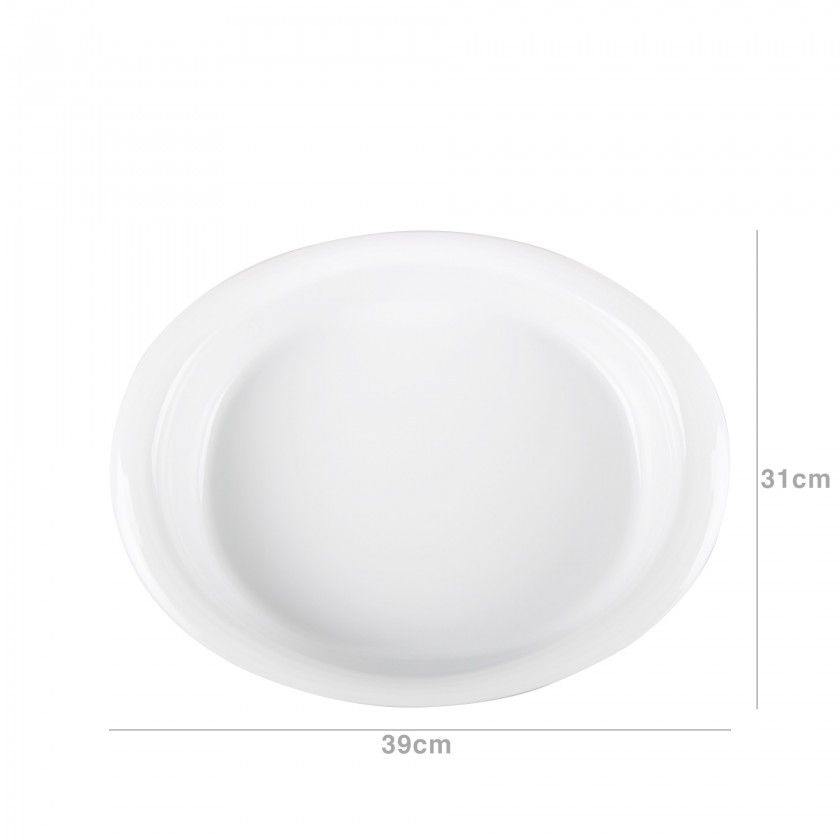 Tabuleiro Forno Duo Oval Branco 39X31CM