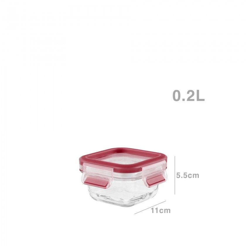 Caixa Hermética Vidro Quadrada 200ml Caixa Hermética Vidro Quadrada 200ml