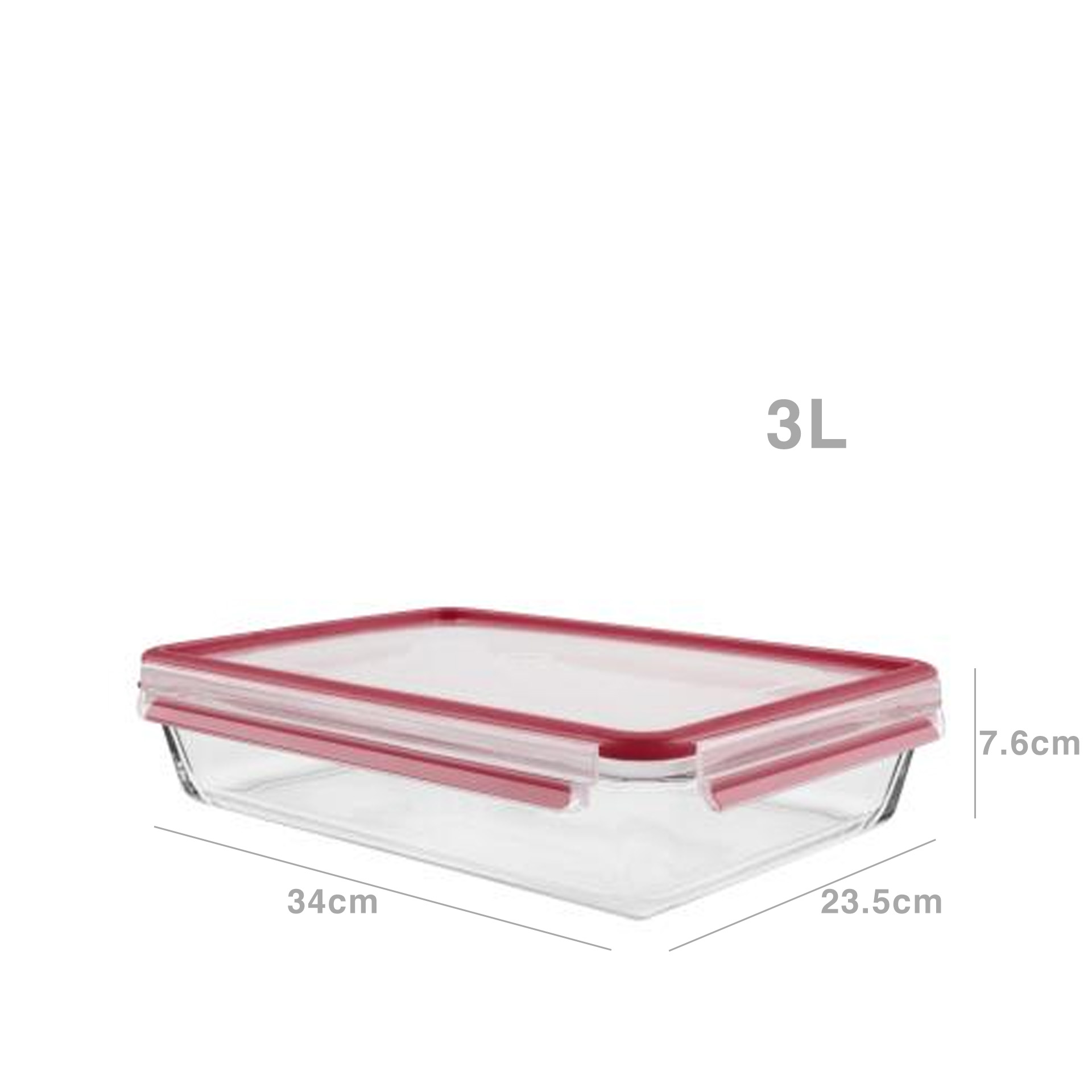 Caixa Hermética Vidro Retangular 3000ml