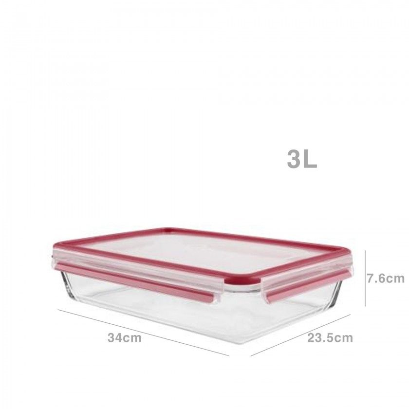 Caixa Hermética Vidro Retangular 3000ml Caixa Hermética Vidro Retangular 3000ml