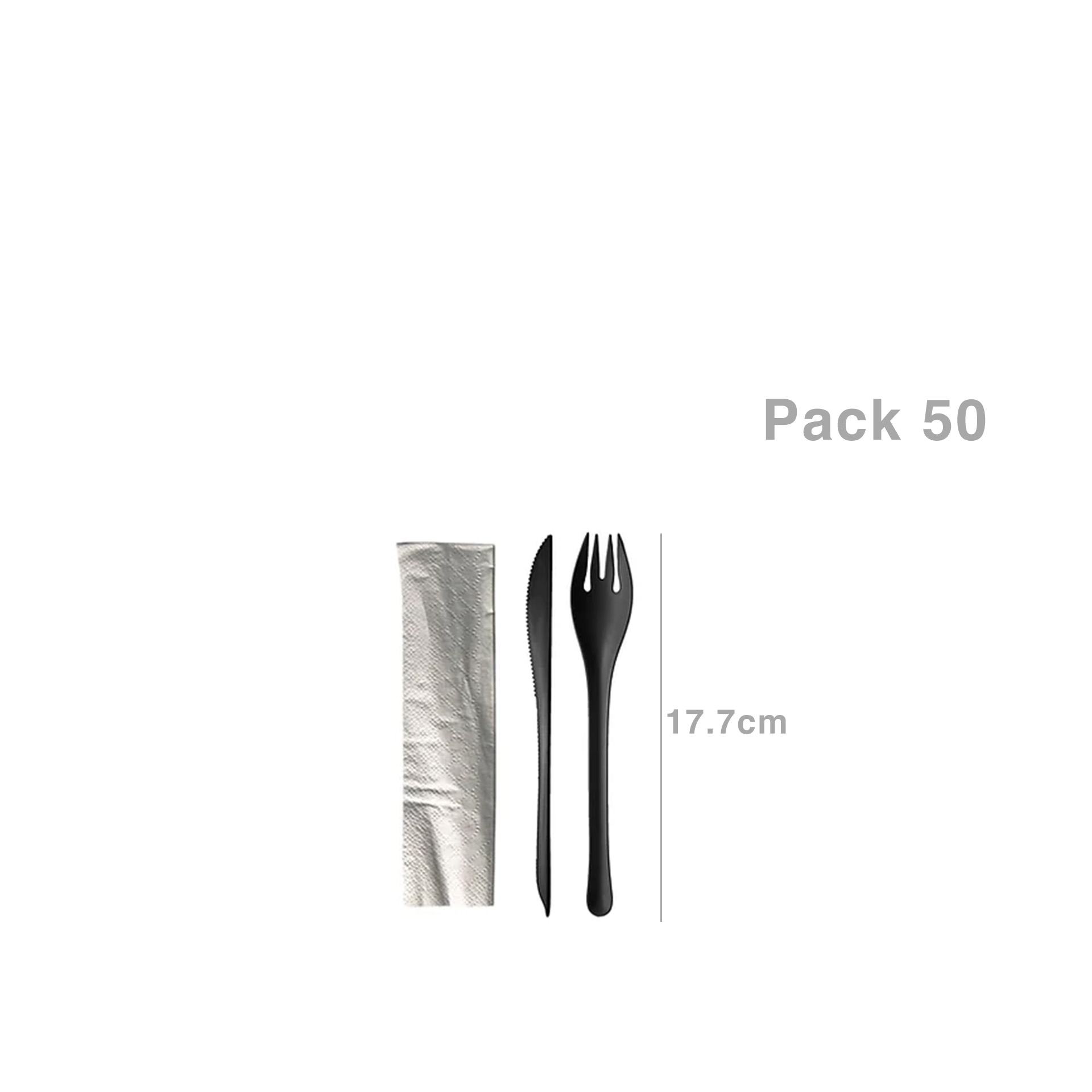 Faca / Garfo / Guardanapo Eko Preto