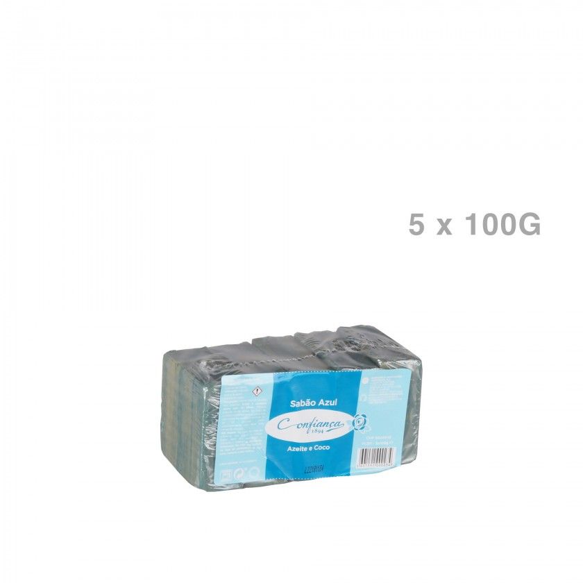 Sabão Confiança Barra Azul Pack 5X100gr Sabão Confiança Barra Azul Pack 5X100gr