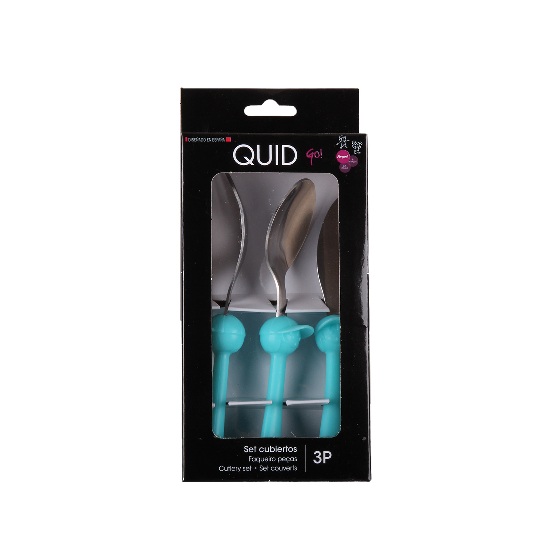 Faqueiro Talheres Infantis Quid Verde 21X10X3cm