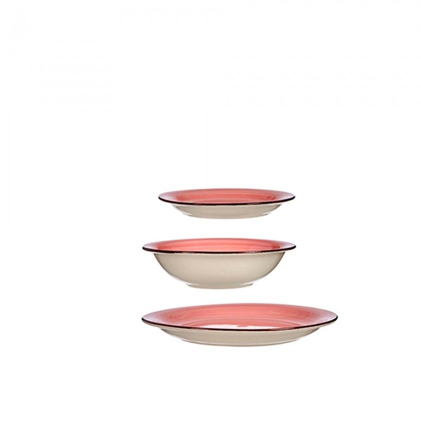 Serviço Mesa Grés Rosa 18 Peças Serviço Mesa Grés Rosa 18 Peças