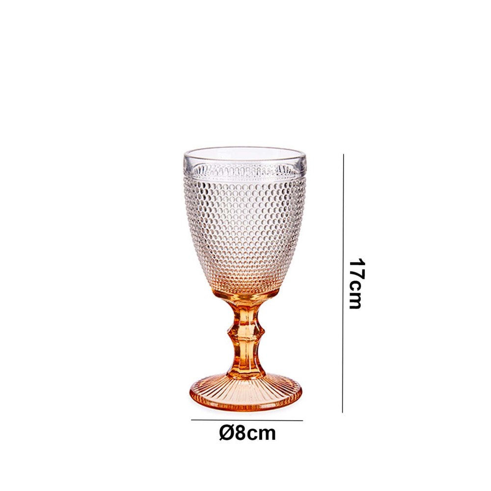 Copo Picotado Special com Pé Ambar 33cl 9X16.5cm Pack 6