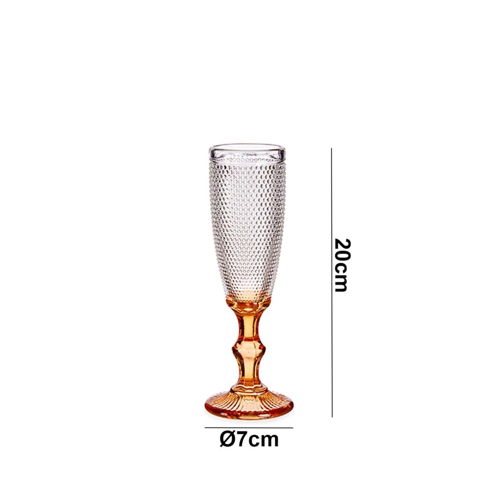 Copo Flute Picotado Special com Pé Ambar 18cl Pack 6