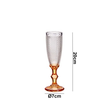 Copo Flute Picotado Special com Pé Ambar 18cl Pack 6