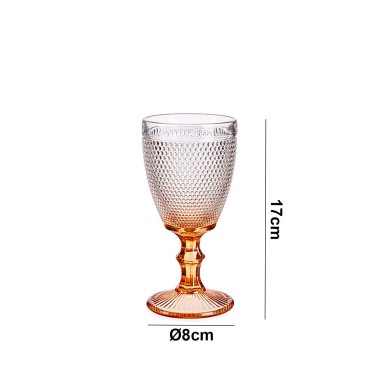 Copo Picotado Special com Pé Ambar 33cl 9X16.5cm Pack 6