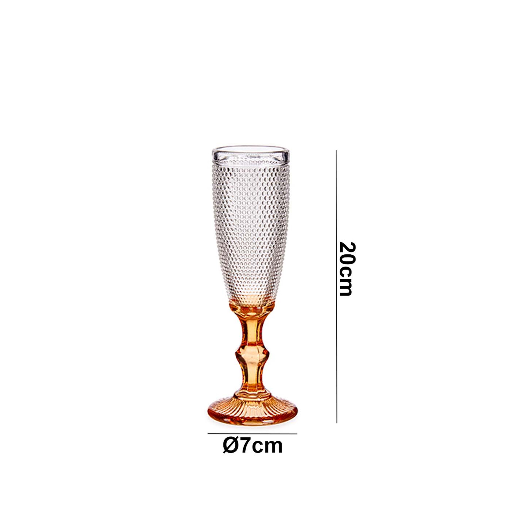 Copo Flute Picotado Special com Pé Ambar 18cl Pack 6