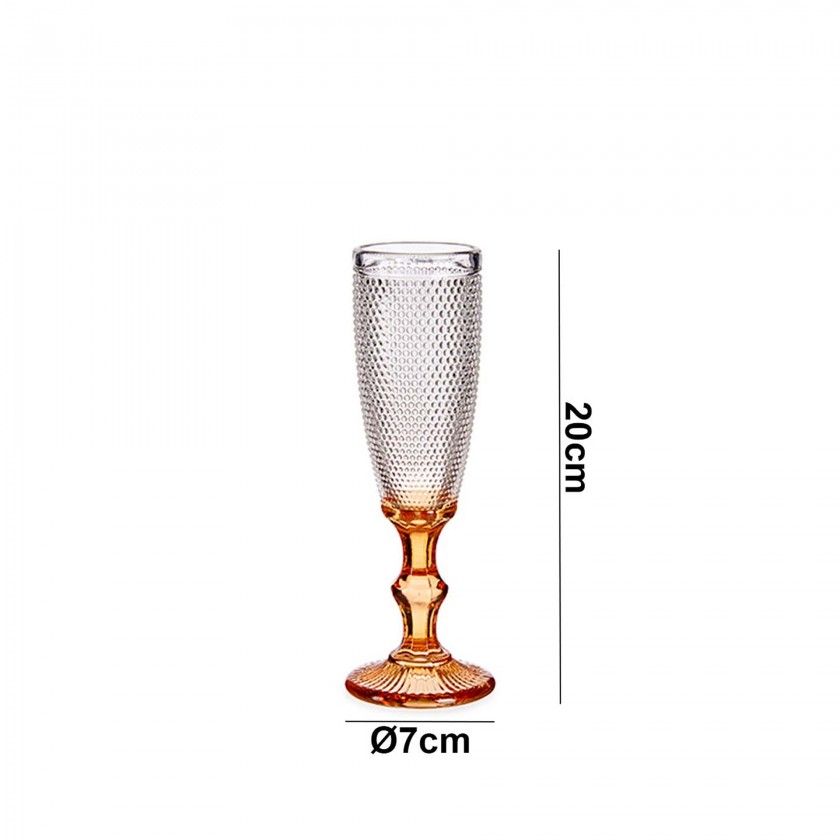 Copo Flute Picotado Special com Pé Ambar 18cl Pack 6 Copo Flute Picotado Special com Pé Ambar 18cl Pack 6