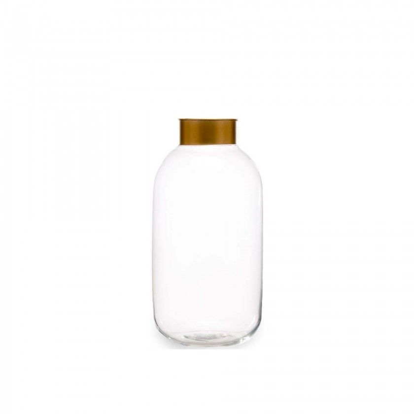 Jarra Vidro Liso Incolor / Ouro 14.5X29.5cm Jarra Vidro Liso Incolor / Ouro 14.5X29.5cm