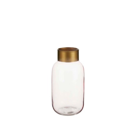Jarra Vidro Liso Rosa / Ouro 11.5X24.3cm - Image product