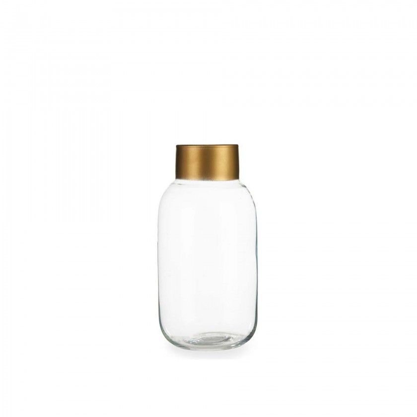 Jarra Vidro Liso Incolor / Ouro 11.5X24.3cm Jarra Vidro Liso Incolor / Ouro 11.5X24.3cm
