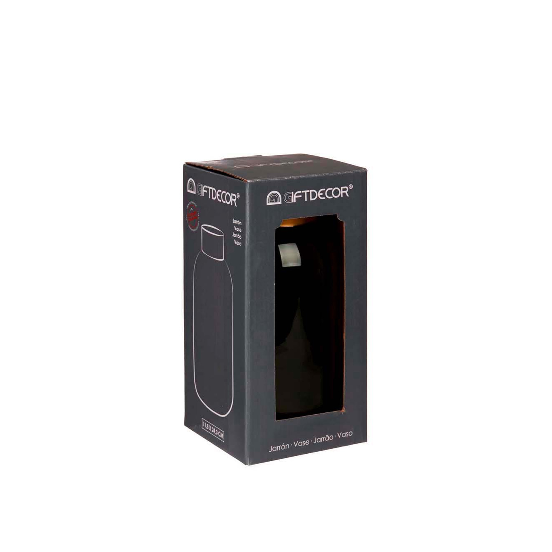 Jarra Vidro Liso Verde / Ouro 11.5X24.3cm