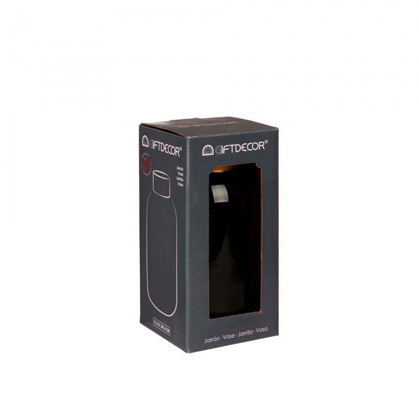 Jarra Vidro Liso Verde / Ouro 11.5X24.3cm