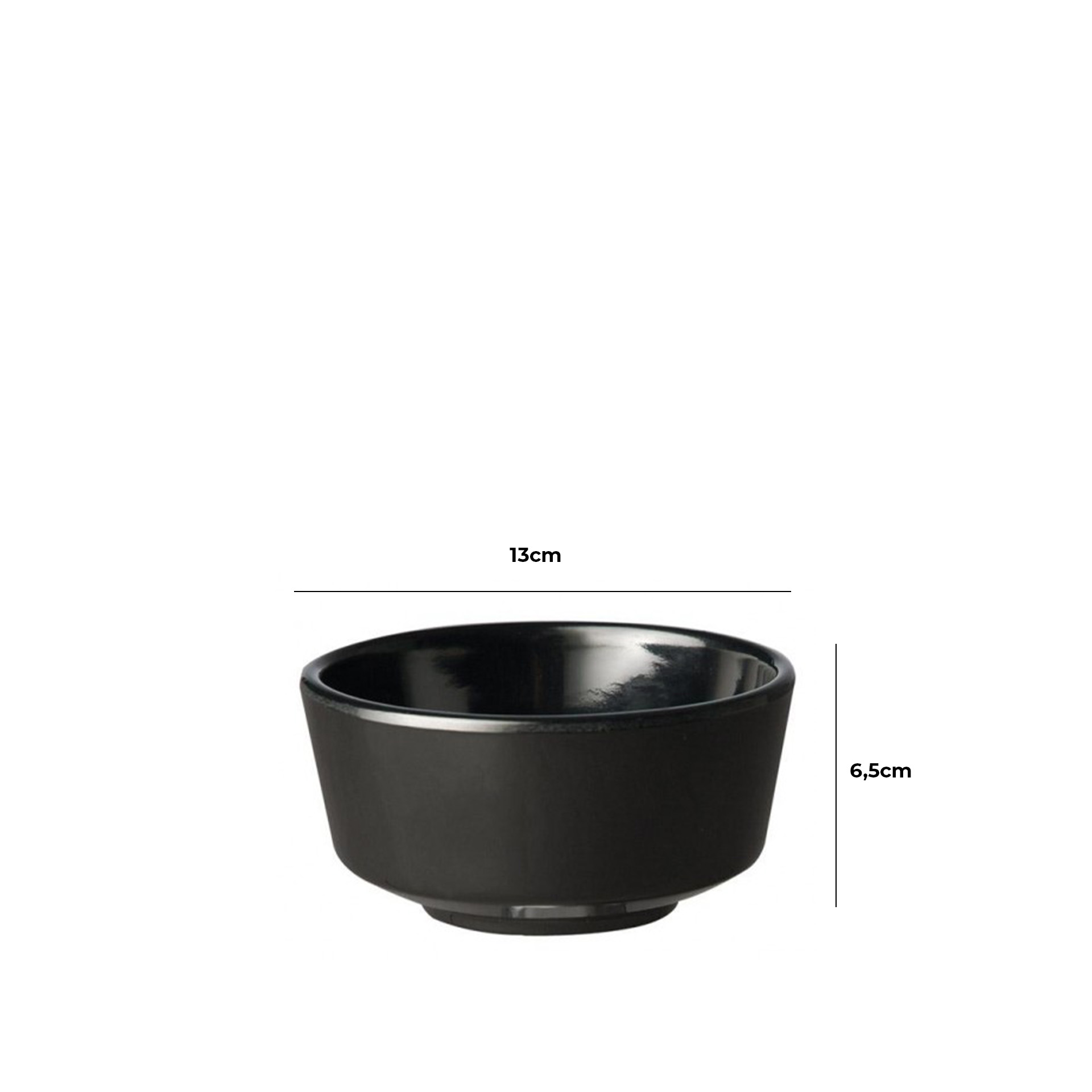 Taça Melamina Float Preta 450ml 13X6.5cm