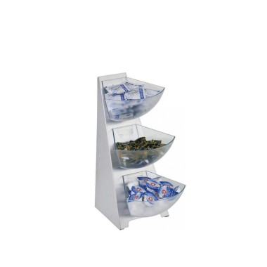 Suporte com 3 Bandejas Inox 19X24X41cm