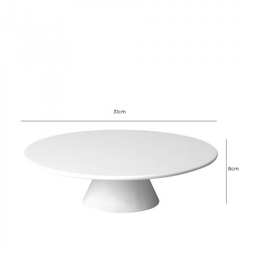 Prato Bolo com Pé Melamina 31X8cm Prato Bolo com Pé Melamina 31X8cm