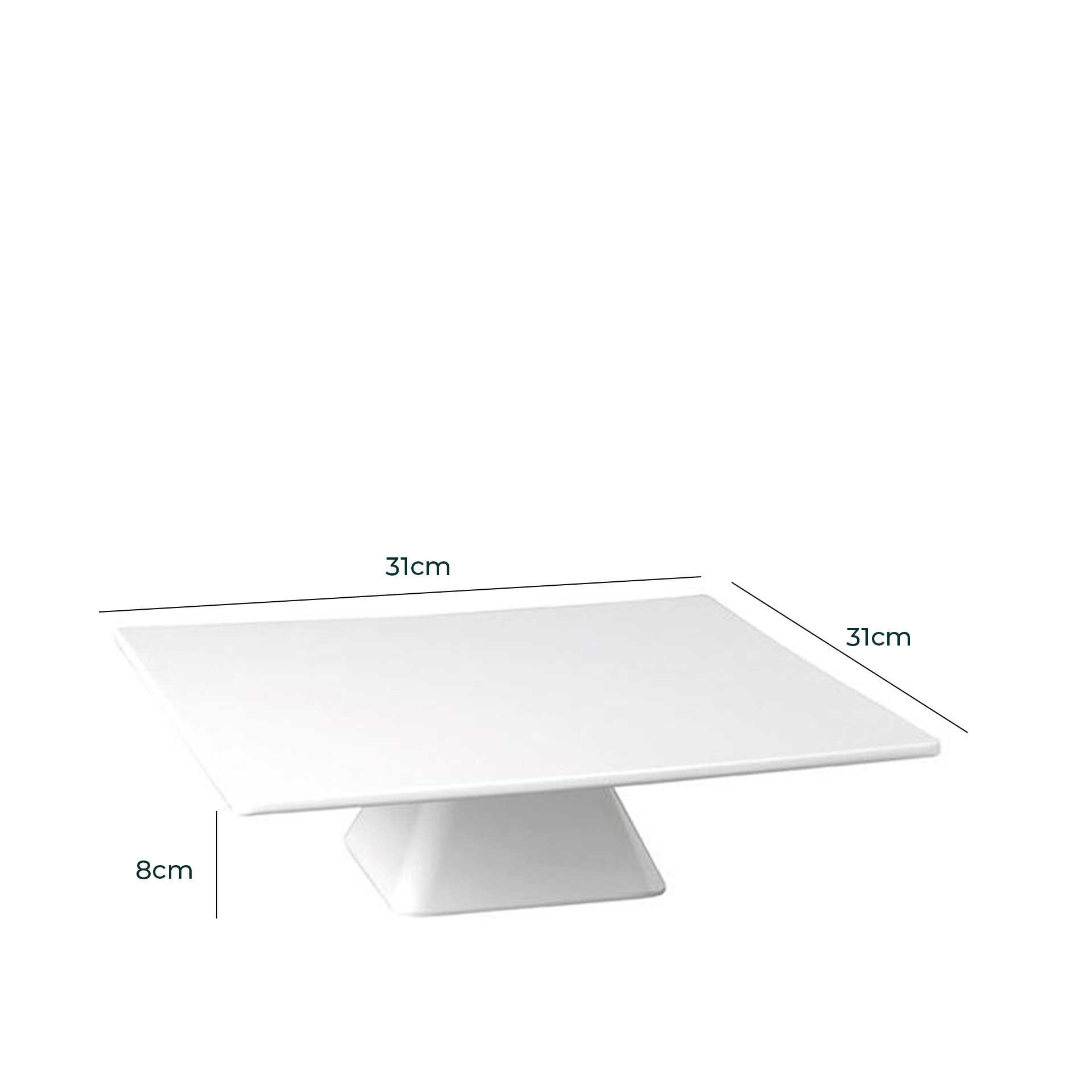 Prato Bolo com Pé Melamina 31X31X8cm