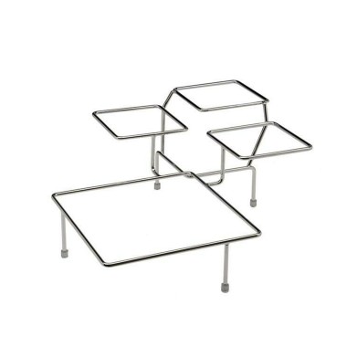 Suporte Buffet Inox 4 Divisões 39X39X17cm