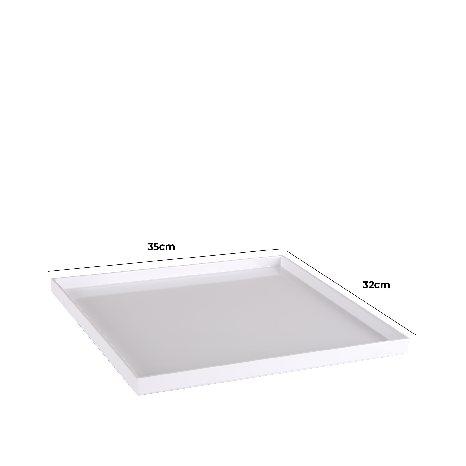 Bandeja Melamina Asia Plus Retangular Branca 35.4X32.5cm