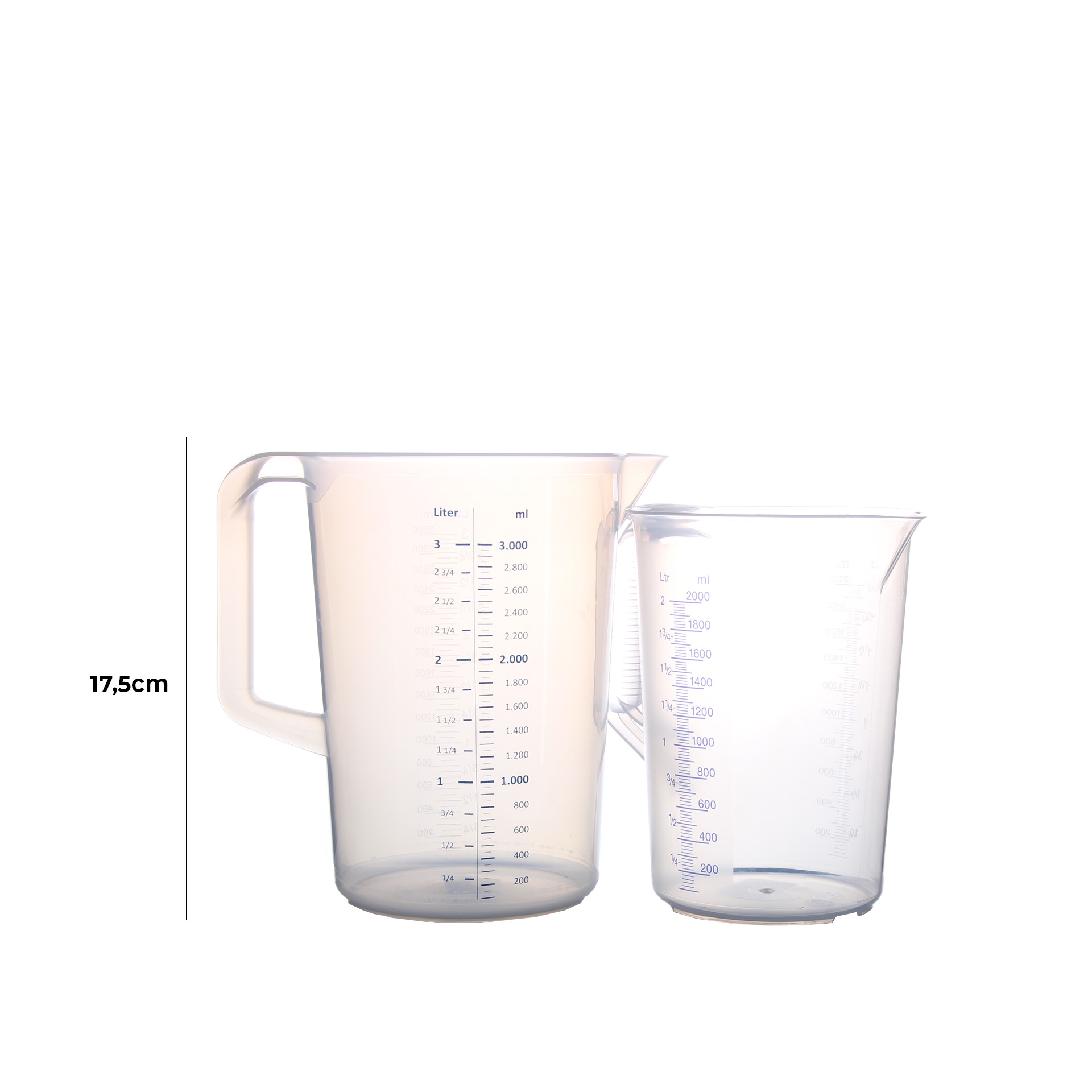 Copo Medidor com Pega Redondo 3000ml 17.5X21cm