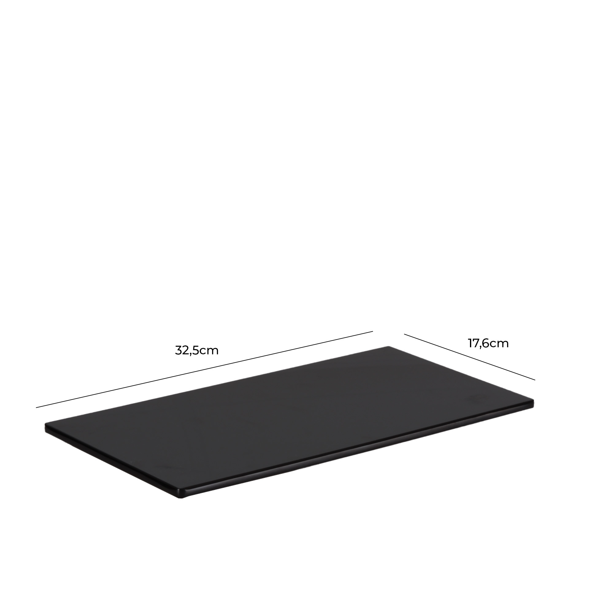 Bandeja Melamina Tablett Aps Gn1/3 Preta 32.5X17.6X1.5cm