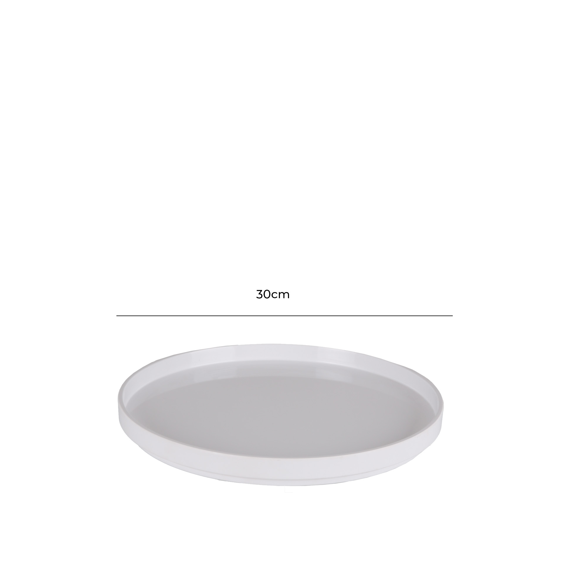 Bandeja Melamina Asia Plus Redonda Branca 30cm