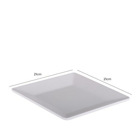 Travessa Melamina Pure Quadrada Branca 21X21cm - Image product