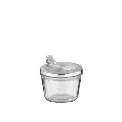 Copo Vidro com Tampa Inox 370ml 11X7.5cm Pack 2