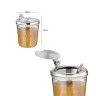 Copo Vidro com Tampa Inox 580ml 11X11cm Pack 2 Copo Vidro com Tampa Inox 580ml 11X11cm Pack 2