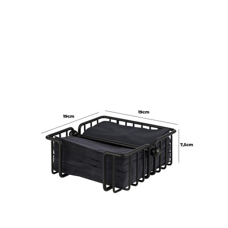 Suporte Guardanapos Metal Preto 19X19X7.5cm - Image product