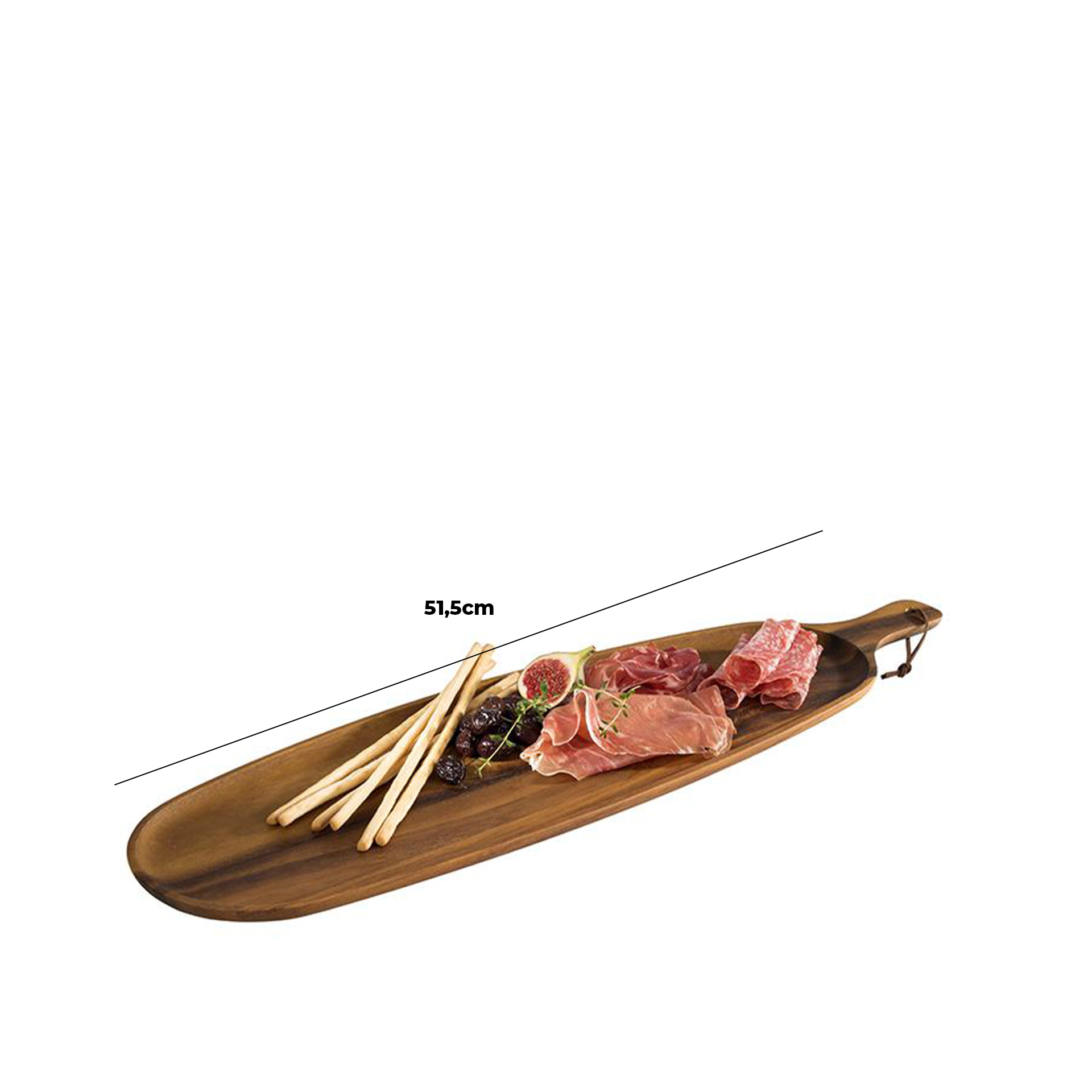 Bandeja Servir Madeira Oval 51.5X18cm