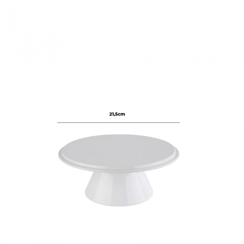 Suporte Bolo Melamina Classic Branco 21.5cm Suporte Bolo Melamina Classic Branco 21.5cm