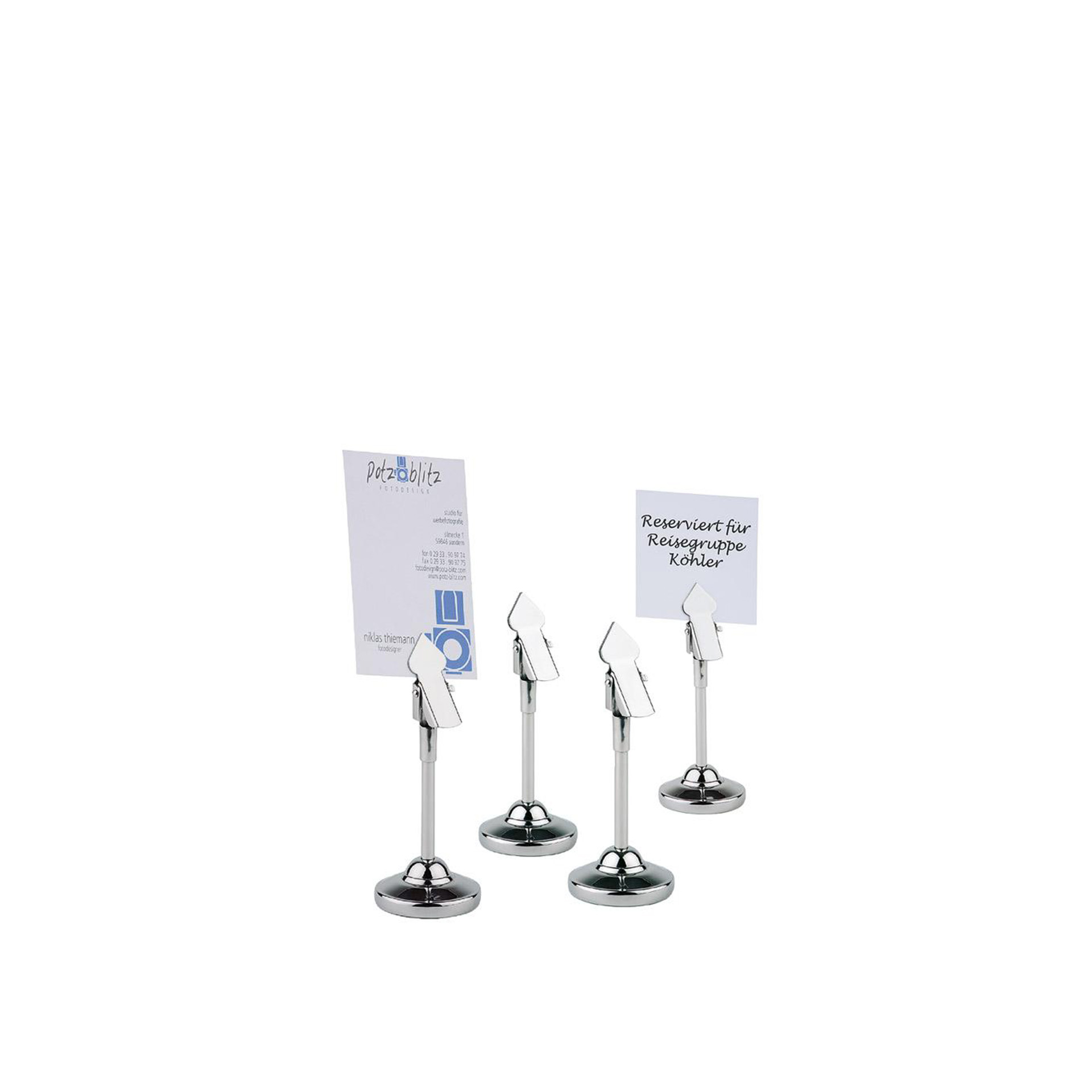 Suporte Mesa Inox com Cartão Pack 4