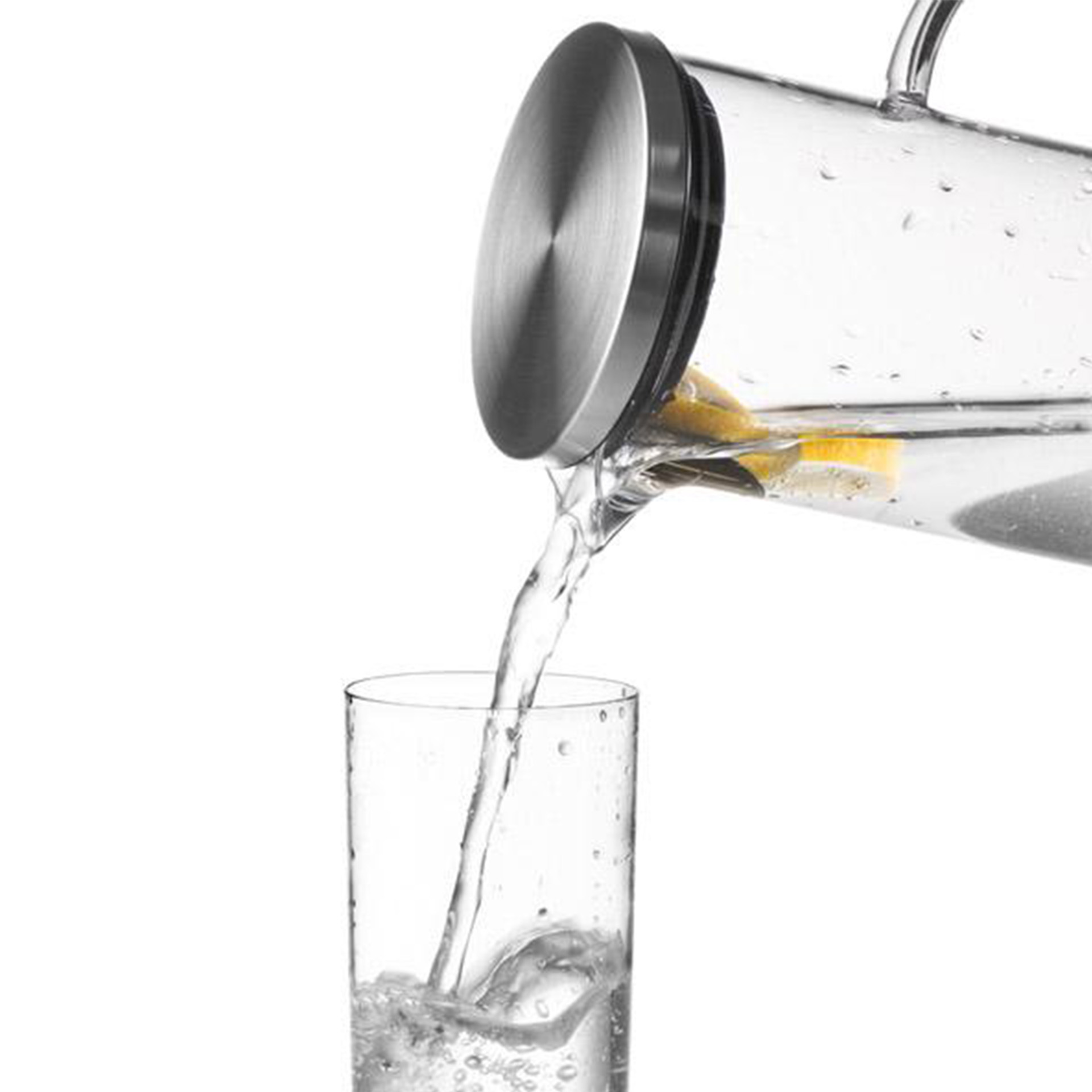 Jarro Vidro com Tampa Inox 1500ml