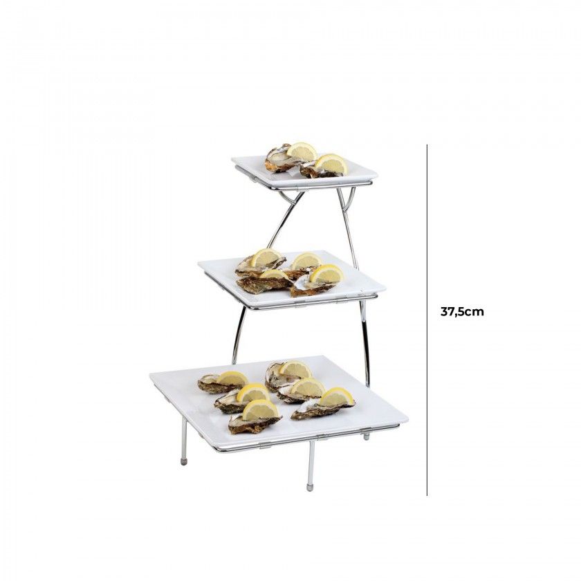 Expositor com 3 Andares Cromado 37.5X37.5cm