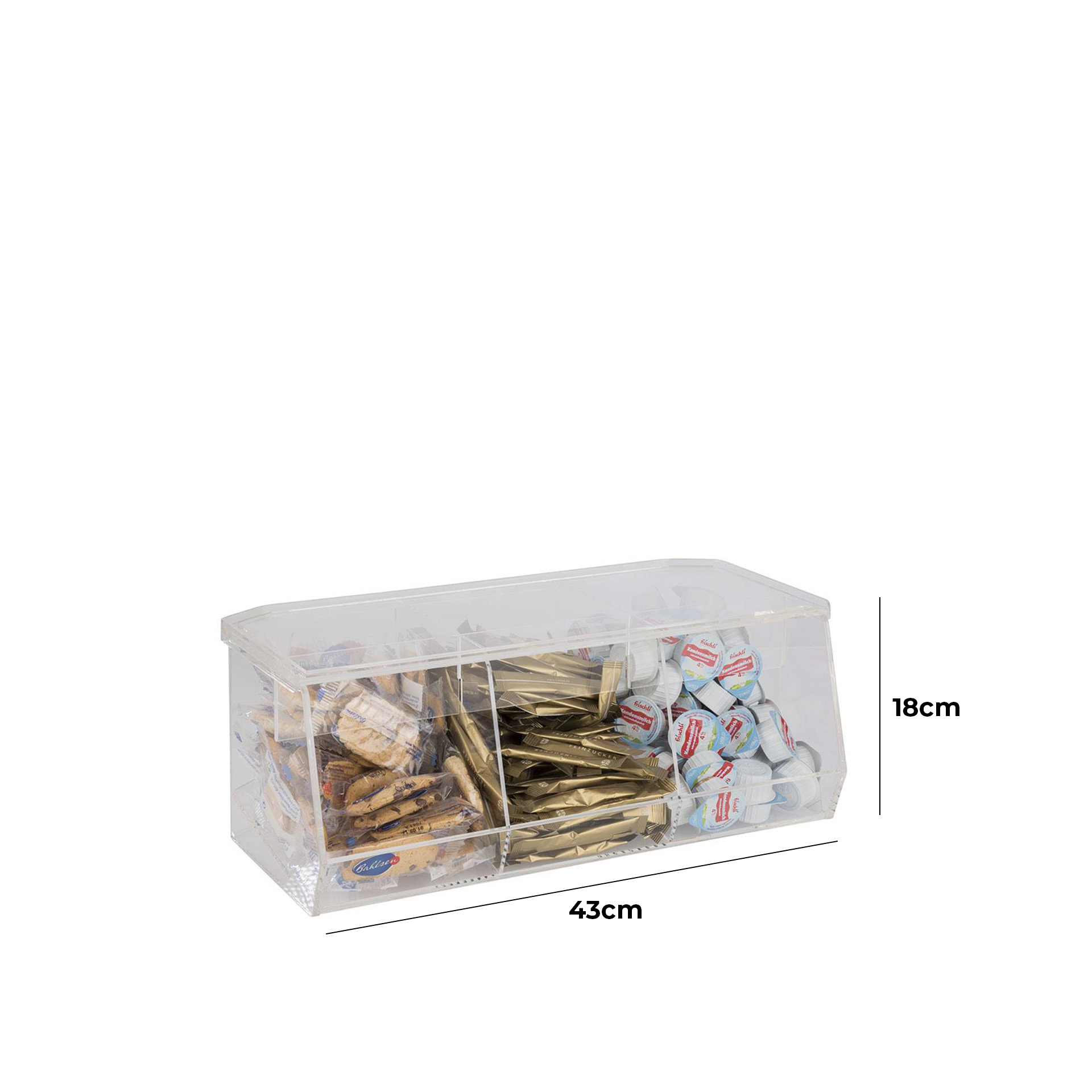 Expositor com 3 Compartimentos 43X18cm