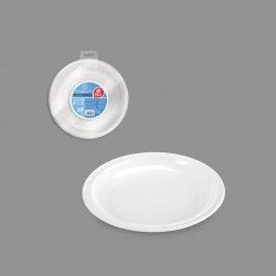 Prato Plstico Reutilizvel Raso Branco 20.5cm Pack 10