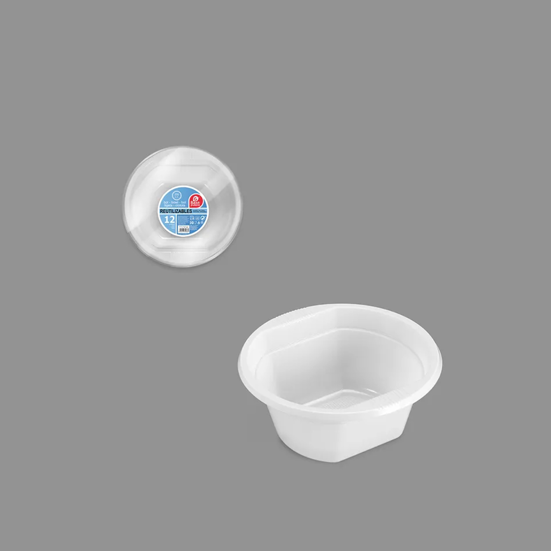 Tigela Plástico Reutilizável 500ML 16cm Pack 6