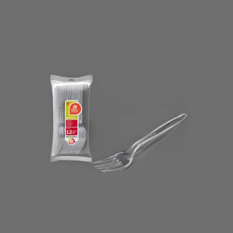 Garfo Plástico Reutilizável 18cm Pack 12 - Image product