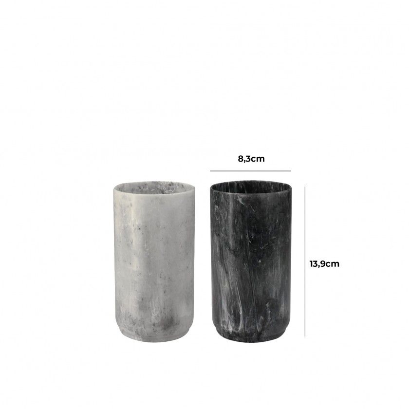 Copo Porta Escovas Polipropileno Stone Redondo 7.5X13.9cm Copo Porta Escovas Polipropileno Stone Redondo 7.5X13.9cm