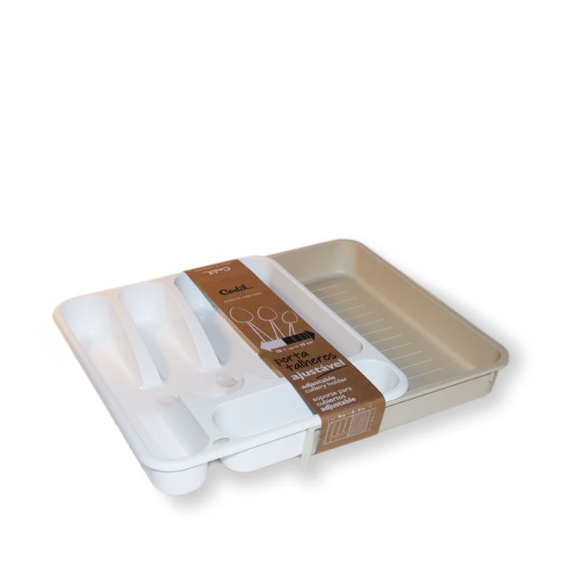 Porta Talheres Ajustável Polipropileno Beclassic Multicor 48X34X5.7cm