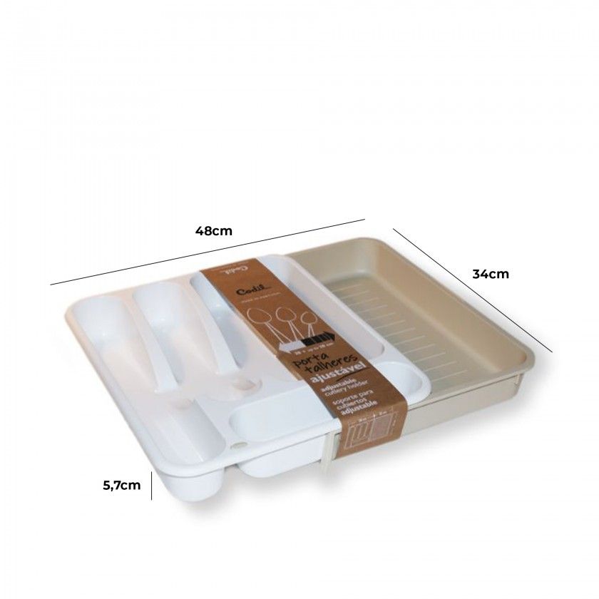Porta Talheres Ajust�vel Polipropileno�Beclassic Multicor 48X34X5.7cm